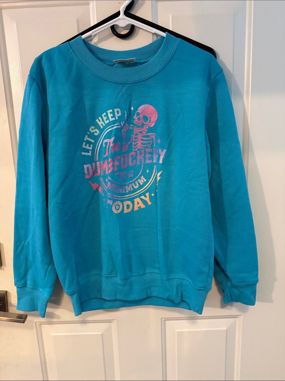 Bobbie Brooks Teal Crewneck Sweatshirt with Pink & Yellow Graphic